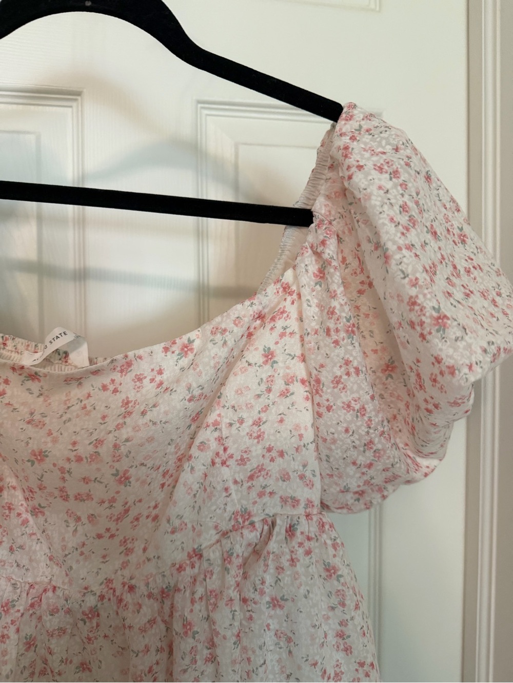 Altar'd State White Peplum Top with Pink Floral Print - Picture 3 of 5